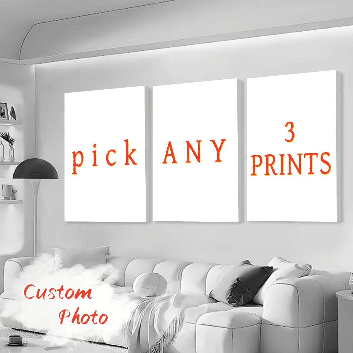 Art Print Framed - 3pcs/set Custom Canvas Printing Personalized Photo