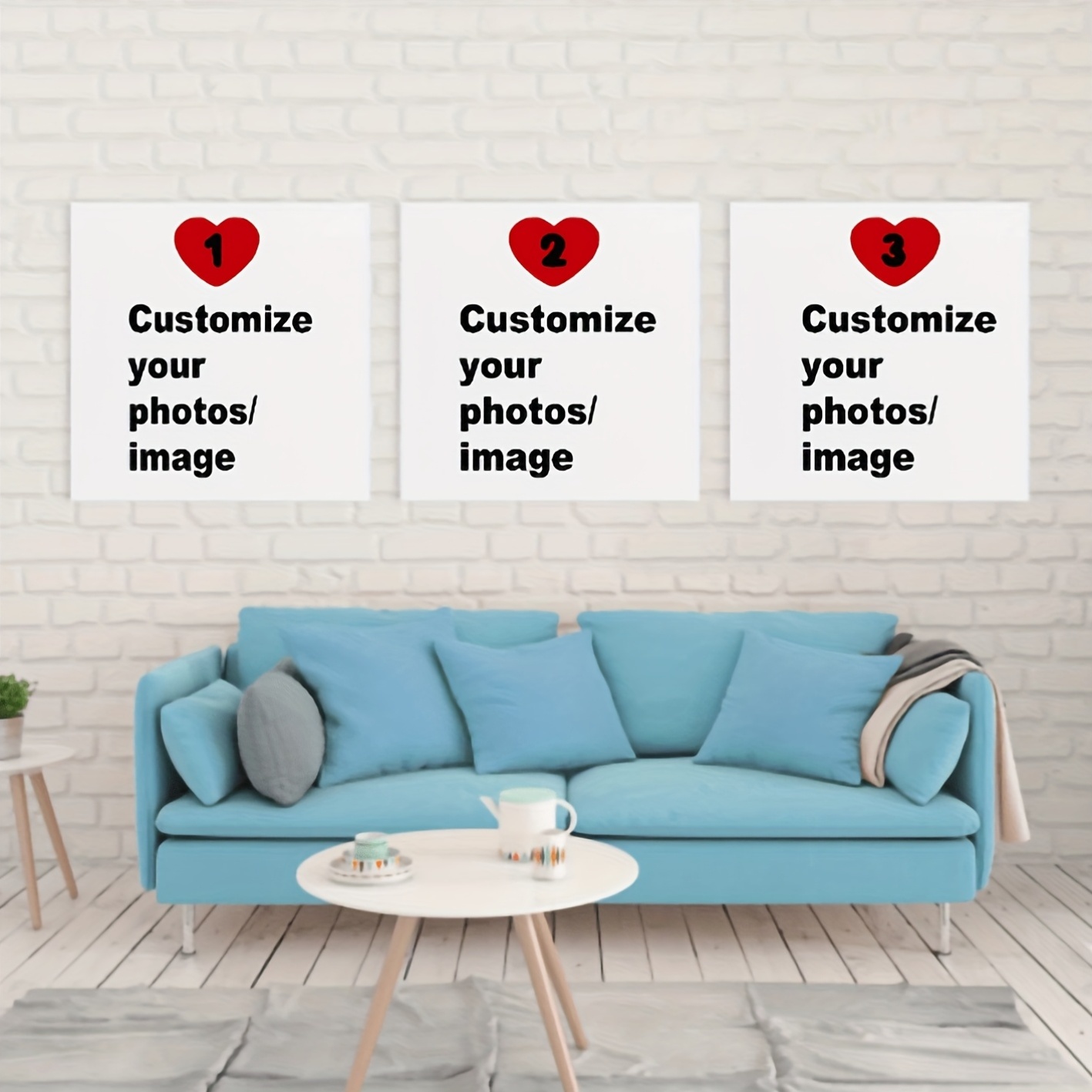 Art Print Framed - 3pcs/set Custom Square Canvas Poster Personalized