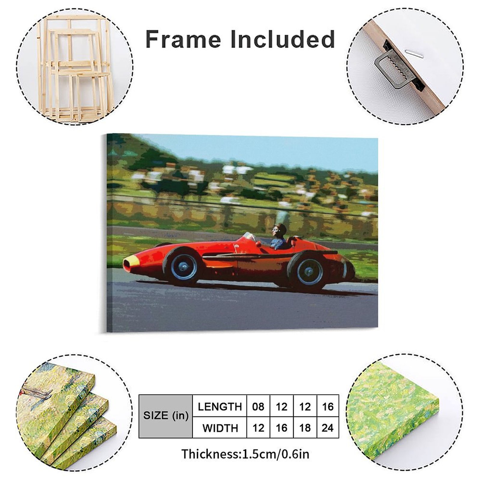 Juan Manuel Fangio Racing His  - Art Print Framed recension och pris
