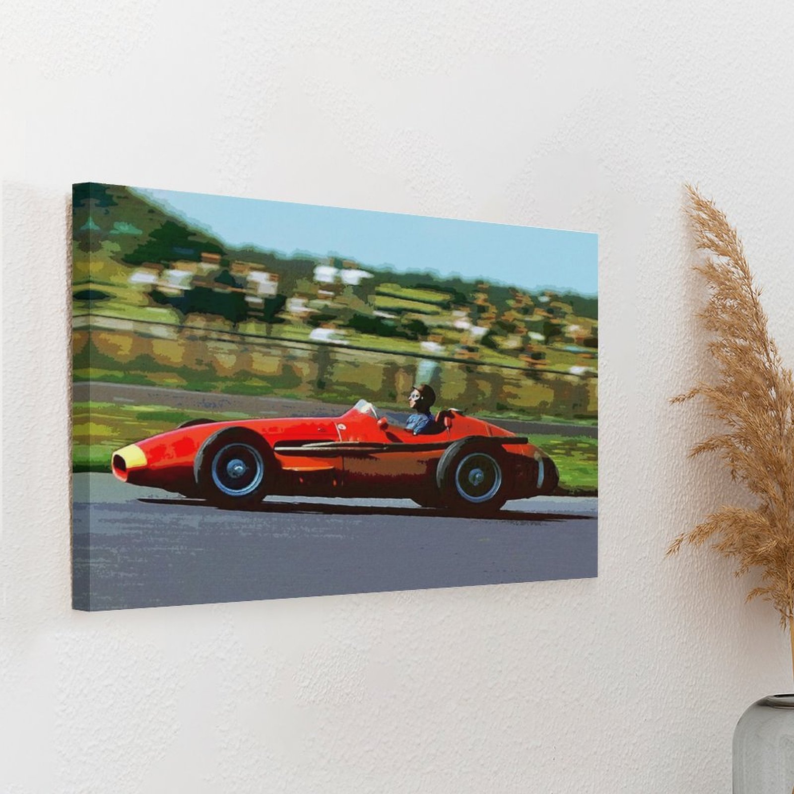 Juan Manuel Fangio Racing His  - Art Print Framed recension och pris