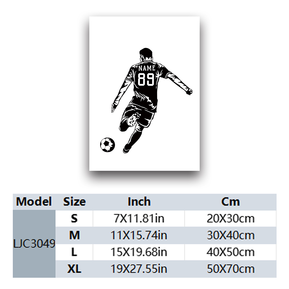 1PC Football Player Customizab - Art Print Framed recension och pris